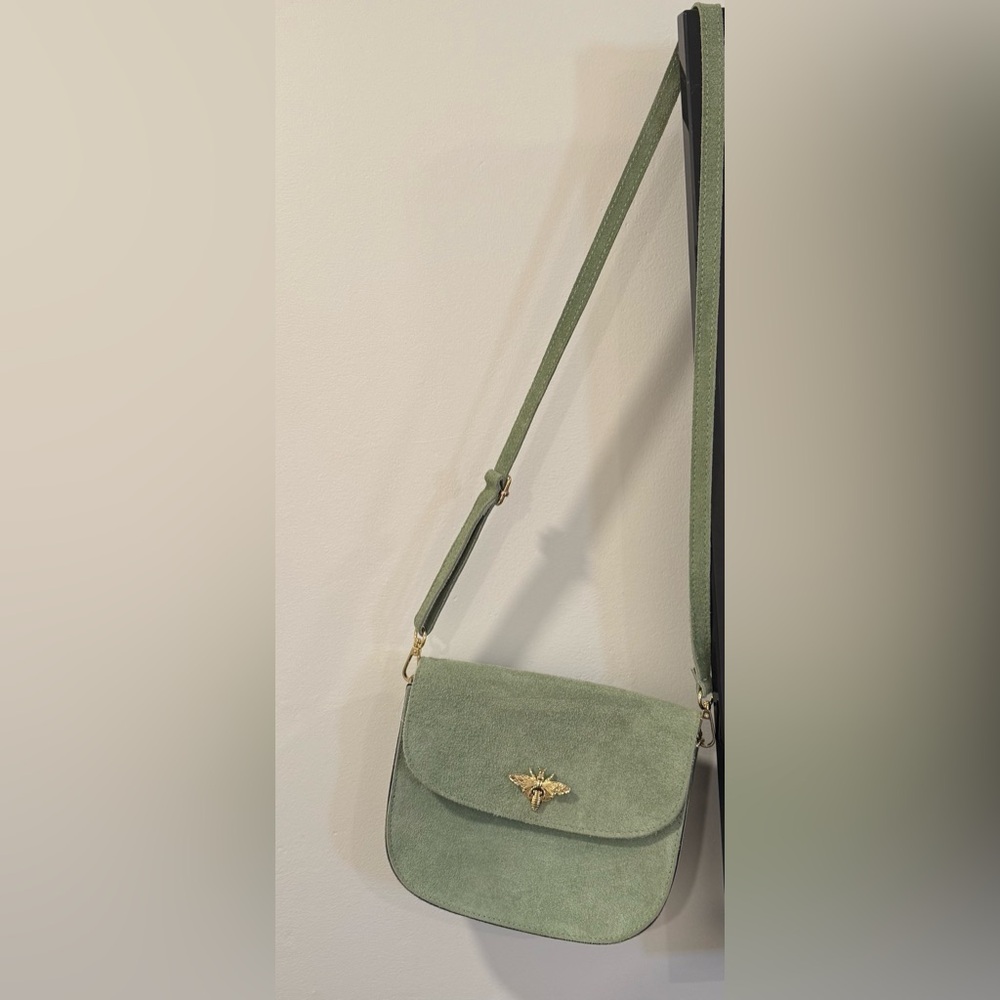 Elegant Persaman Sage Suede Bag